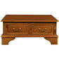 Kleverson Solid Mahogany 4-Drawer Rectangular Coffee Table in Light Pecan - Chocolate Wood