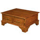 Kleverson Solid Mahogany 4-Drawer Rectangular Coffee Table in Light Pecan - Chocolate Wood