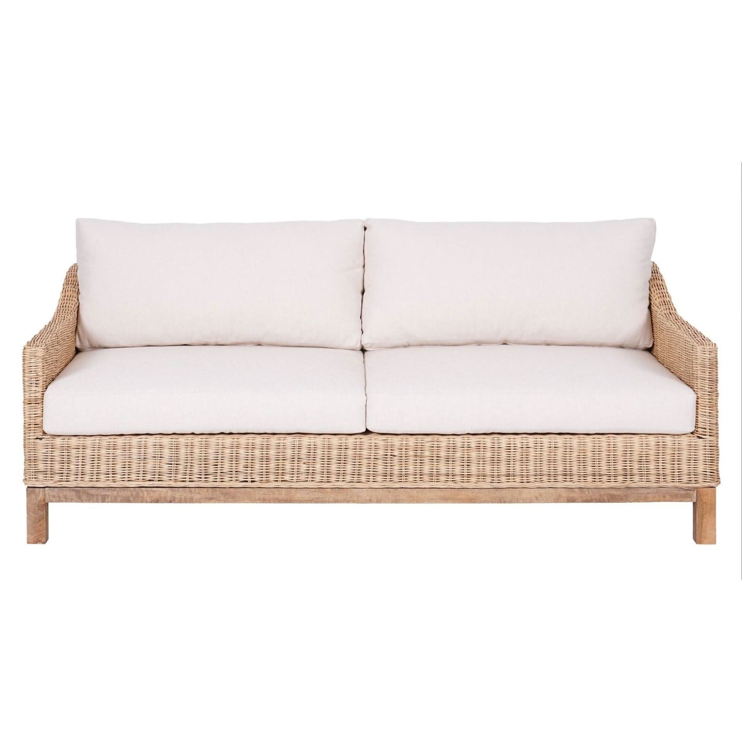 KOREEN SOLID MANGO WOOD/RATTAN 3-SEATER SOFA - MyChocolateWood