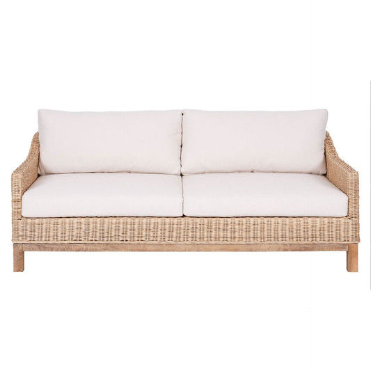 KOREEN SOLID MANGO WOOD/RATTAN 3-SEATER SOFA - MyChocolateWood