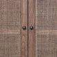 KUMBRIA OAK & RATTAN SANDBLAST SIDEBOARD/BUFFET  BLACK & NATURAL - MyChocolateWood