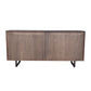 KUMBRIA OAK & RATTAN SANDBLAST SIDEBOARD/BUFFET  BLACK & NATURAL - MyChocolateWood