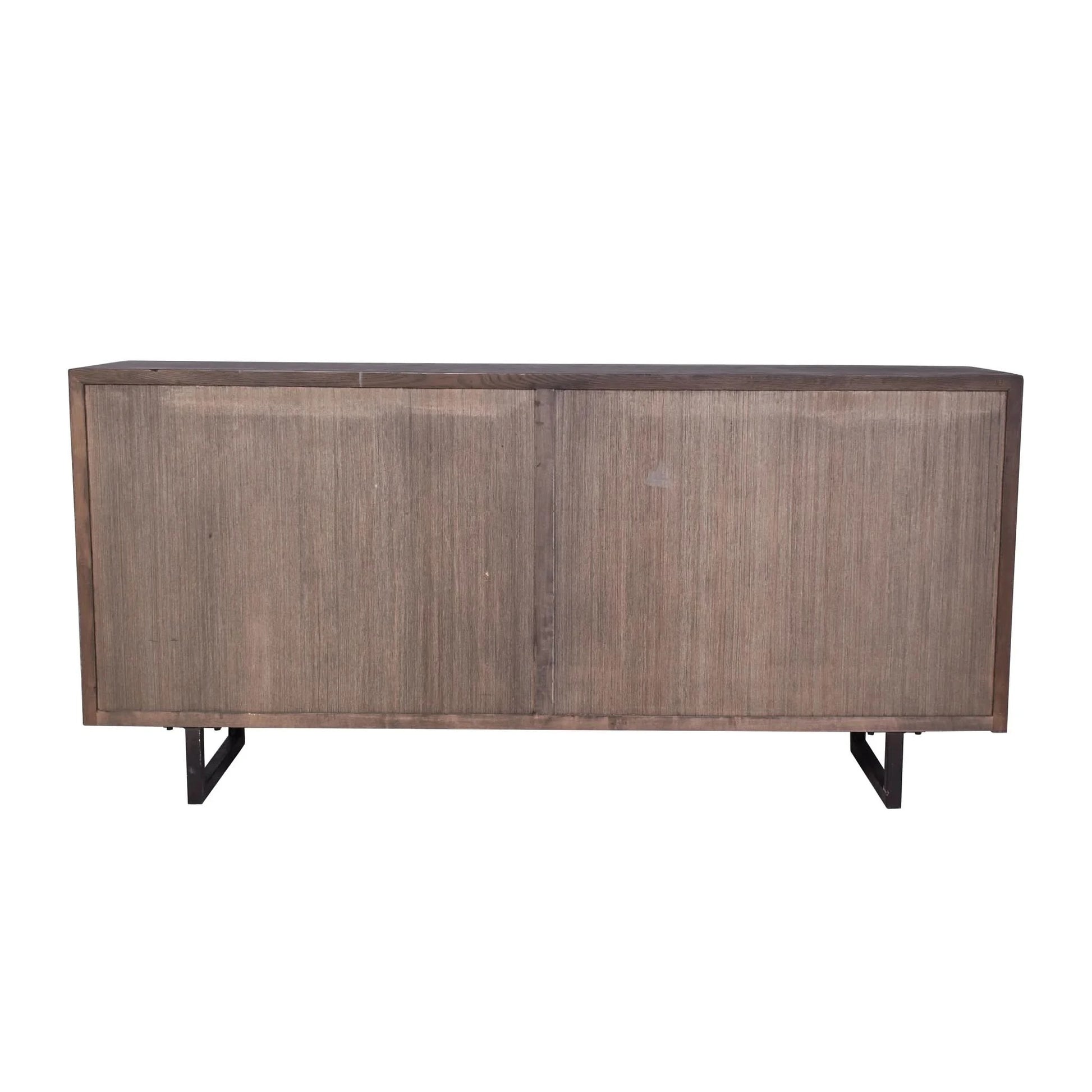 KUMBRIA OAK & RATTAN SANDBLAST SIDEBOARD/BUFFET  BLACK & NATURAL - MyChocolateWood