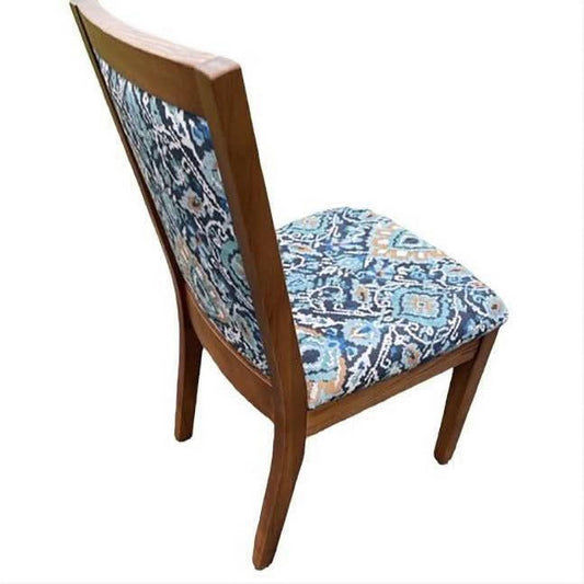LACHLAN TASSIE OAK DINING CHAIR IN MEDINA AZURE FABRIC