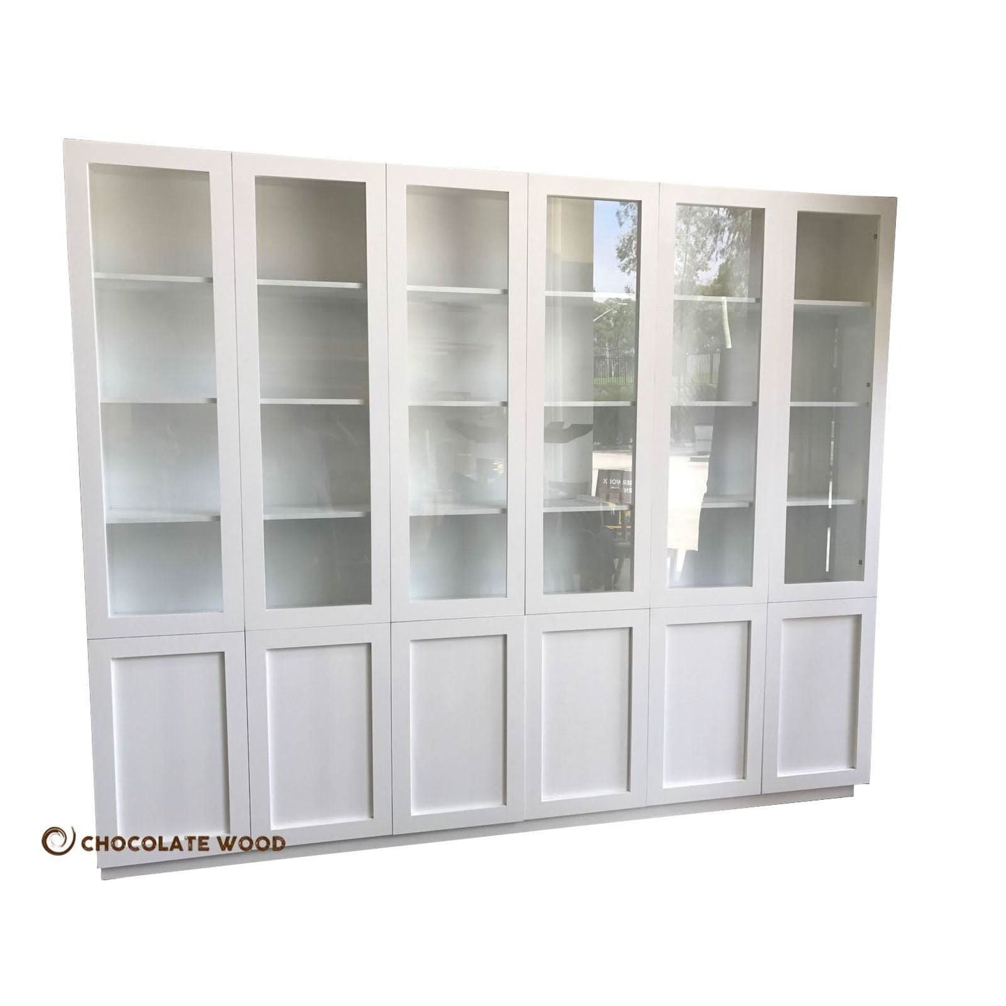 LAGONIA HAMPTONS STYLE 3 PIECE BOOKCASE IN WHITE PAINTED MDF - MADE TO ORDER - MyChocolateWood