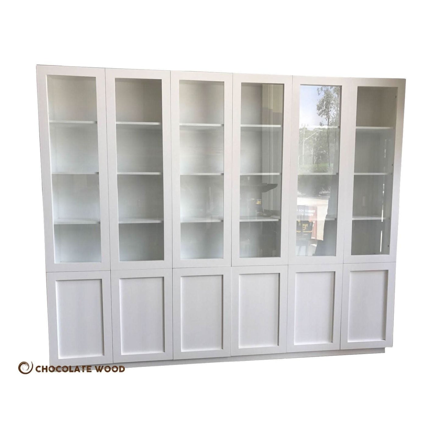 LAGONIA HAMPTONS STYLE 3 PIECE BOOKCASE IN WHITE PAINTED MDF - MADE TO ORDER - MyChocolateWood
