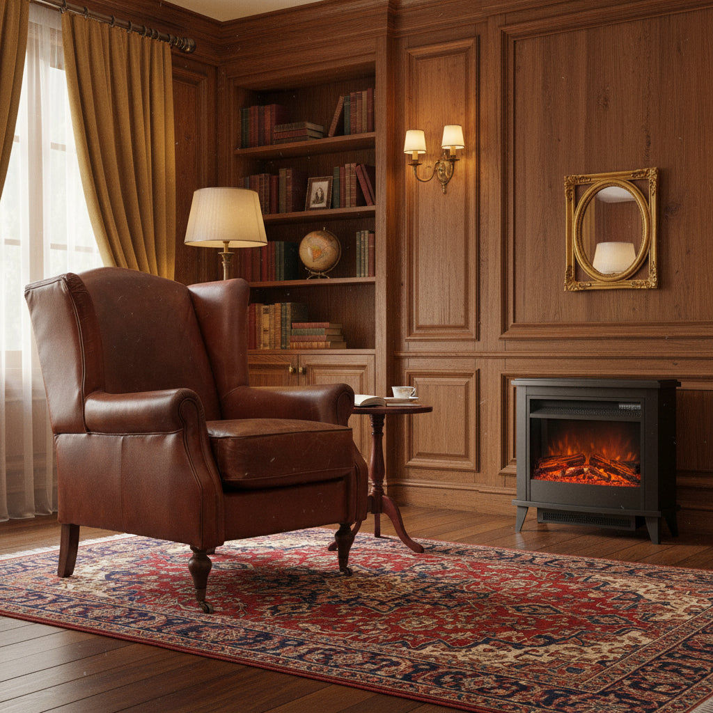 LAMPARD WINGBACK ARMCHAIR IN AGED LEATHER - MyChocolateWood