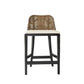 Lancaster Hamptons rattan counter stool with pecan brown seat and black wooden legs, stylish and comfortable for kitchen or bar area.