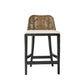 Lancaster Hamptons Rattan Counter Stool in Pecan Brown with Black Legs - Chocolate Wood