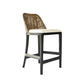 Lancaster Hamptons rattan counter stool in pecan brown with black wooden legs, stylish and comfortable seating for kitchen or bar area.