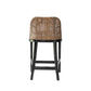 Lancaster Hamptons rattan counter stool in pecan brown with black legs, stylish and comfortable seating for kitchen or bar area.