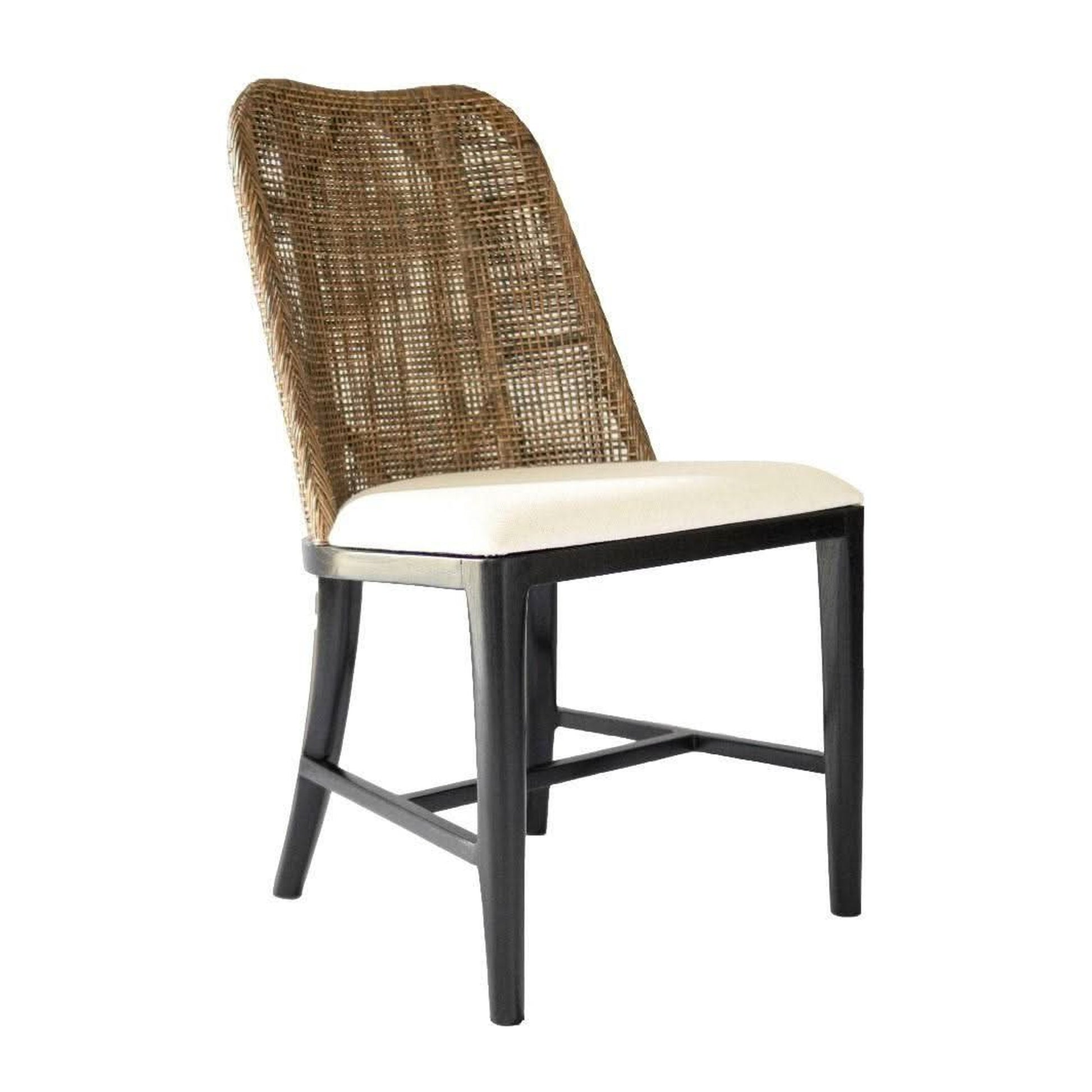 Lancaster Hamptons Rattan Dining Chair in Pecan Brown - Chocolate Wood