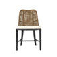 Lancaster Hamptons rattan dining chair in pecan brown with black legs, featuring woven rattan seat and stylish wooden frame.