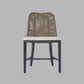 Lancaster Hamptons rattan dining chair by MyChocolateWood in pecan brown with black legs, showcasing woven rattan seat and sturdy frame.