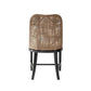 Lancaster Hamptons rattan dining chair in Pecan Brown with black legs, stylish and comfortable for indoor dining areas.