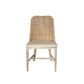 Lancaster Hamptons Rattan Dining Chair in Whitewash - Chocolate Wood