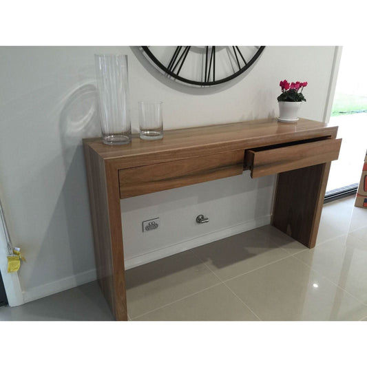 LANNA 2-DRAWER CONSOLE/HALL TABLE - SOLID SPOTTED GUM HARDWOOD TIMBER