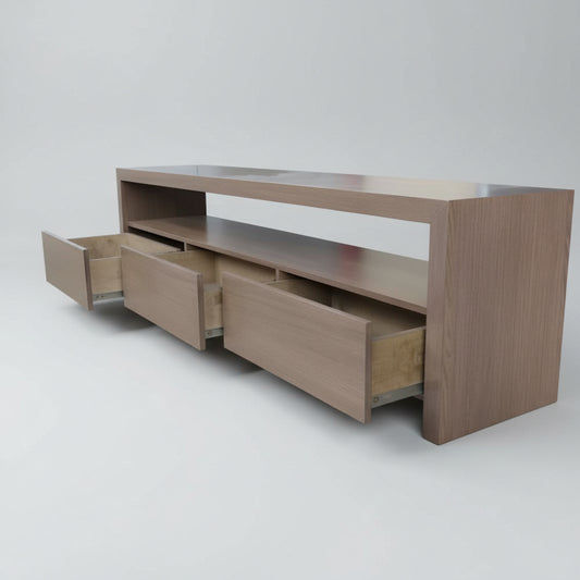 LANNA LOWLINE 3 DRAWER TV/ENTERTAINMENT UNIT IN TASSIE OAK - MyChocolateWood