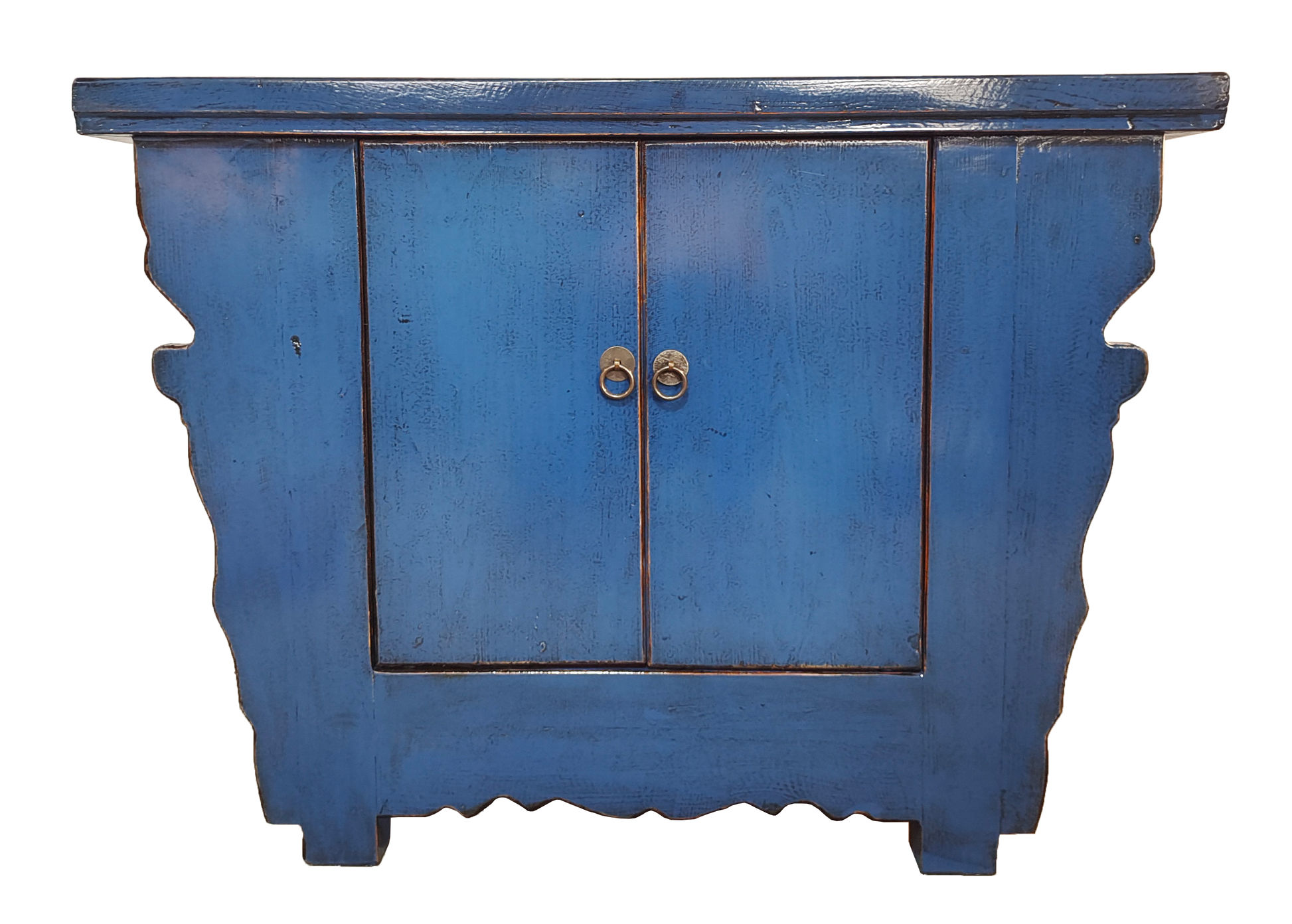 LANYIN HF2308-177 CHINESE ANTIQUE RECYCLED  PINE TIMBER CABINET/CUPBOARD CLASSIC BLUE - MyChocolateWood