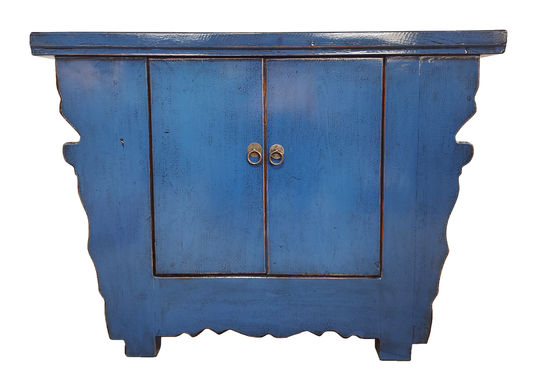 LANYIN HF2308-177 CHINESE ANTIQUE RECYCLED  PINE TIMBER CABINET/CUPBOARD CLASSIC BLUE - MyChocolateWood