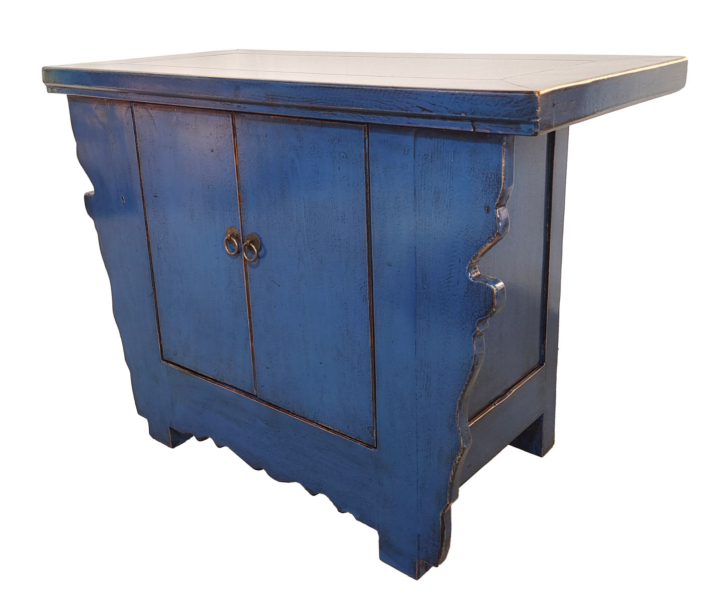 LANYIN HF2308-177 CHINESE ANTIQUE RECYCLED PINE TIMBER CABINET/CUPBOARD CLASSIC BLUE - MyChocolateWood