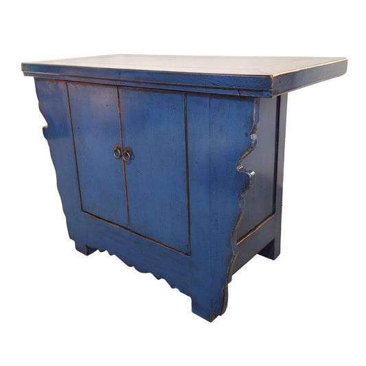 LANYIN HF2308-177 CHINESE ANTIQUE RECYCLED PINE TIMBER CABINET/CUPBOARD CLASSIC BLUE - MyChocolateWood