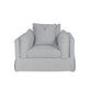 LARK SLIPCOVER CHAIR HAMPTONS STYLE SWIVEL ARMCHAIR IN DEXTER BEACHGLASS COLOUR - MyChocolateWood