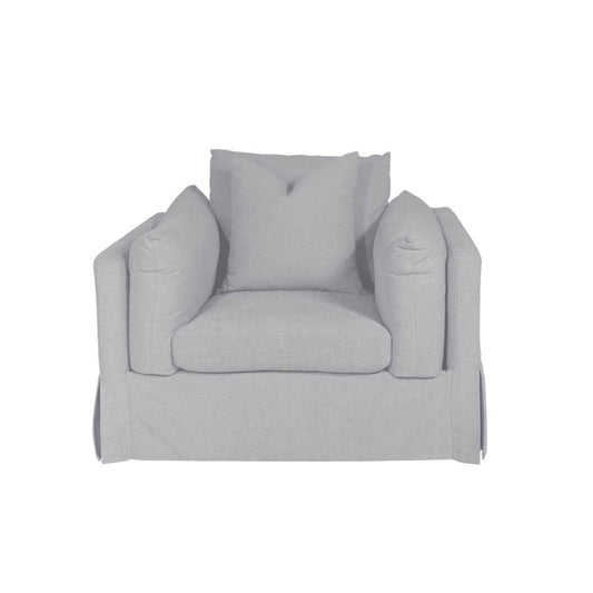 LARK SLIPCOVER CHAIR HAMPTONS STYLE SWIVEL ARMCHAIR IN DEXTER BEACHGLASS COLOUR