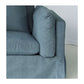 Lark Hamptons Slipcover Swivel Armchair in Dexter Denim - Chocolate Wood