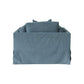 Lark Hamptons Slipcover Swivel Armchair in Dexter Denim - Chocolate Wood