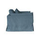 Lark Hamptons Slipcover Swivel Armchair in Dexter Denim - Chocolate Wood