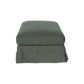 Lark Hamptons Slipcover Ottoman in Dexter Eucalyptus - Chocolate Wood