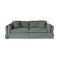 Lark Hamptons Slipcover Sofa in Dexter Eucalyptus - Chocolate Wood