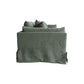 Lark Hamptons Slipcover Sofa in Dexter Eucalyptus - Chocolate Wood