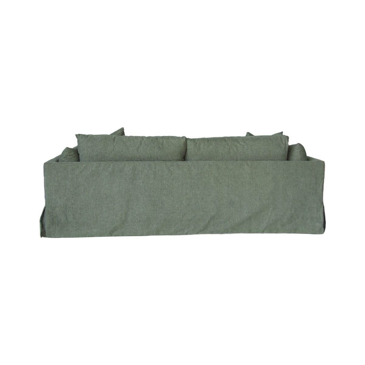 Lark Hamptons Slipcover Sofa in Dexter Eucalyptus - Chocolate Wood