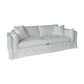 Lark Hamptons Slipcover Sofa in Tangier Sugar - Chocolate Wood