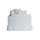 Lark Hamptons Slipcover Sofa in Tangier Sugar - Chocolate Wood