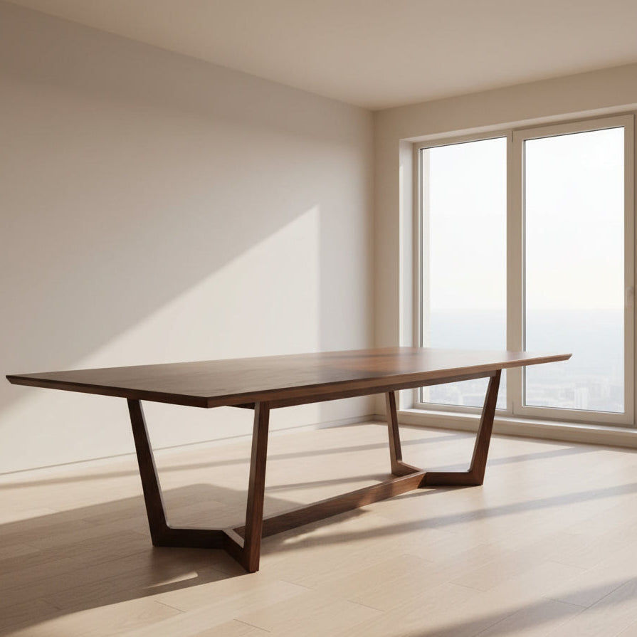 LARKINS SOLID AMERICAN BLACK WALNUT DINING TABLE 240CM AUSTRALIAN CUSTOM MADE - MyChocolateWood