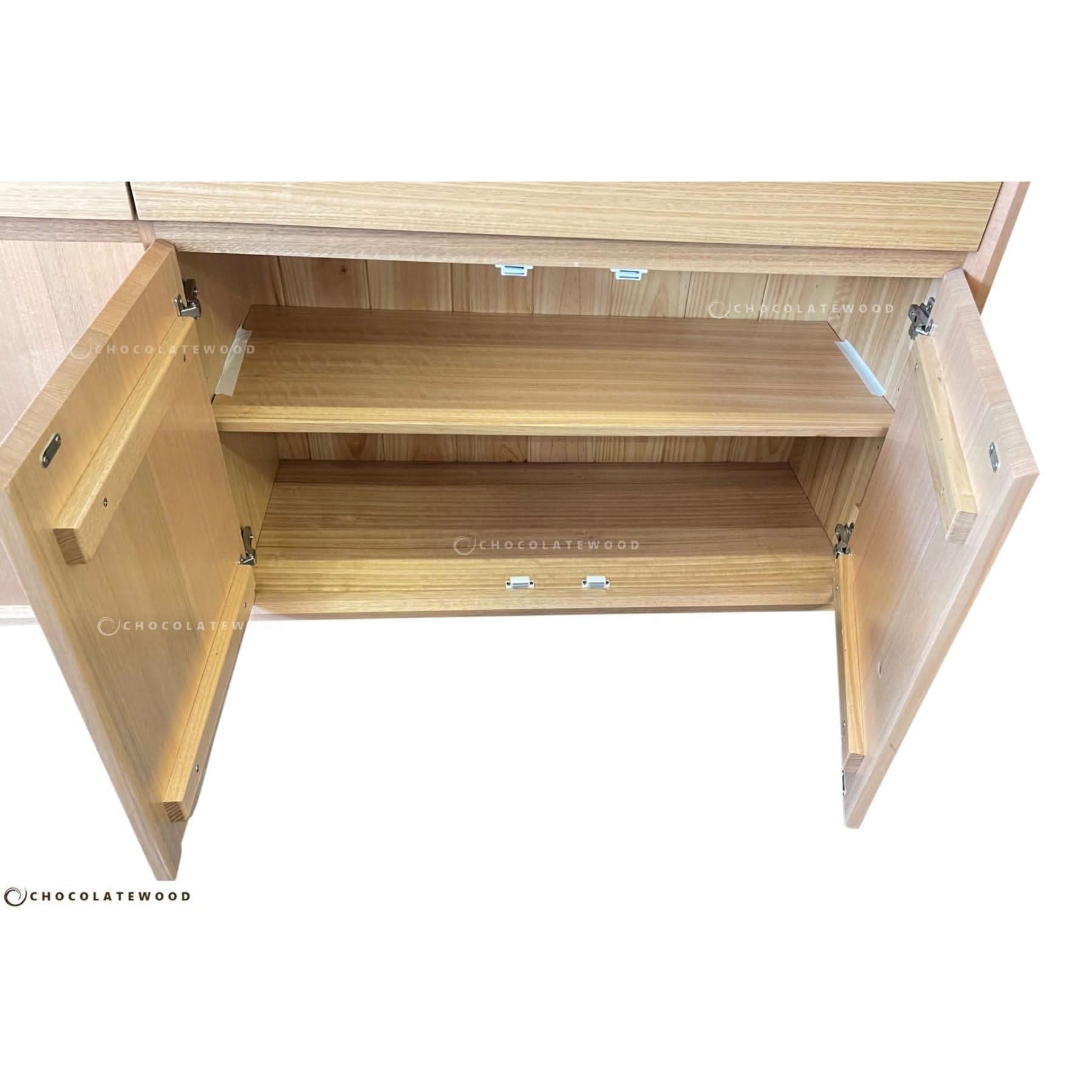 LAUNCESTON 2 DRAWERS 4 DOORS TASSIE OAK BUFFET MADE TO ORDER - MyChocolateWood