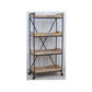 LAURENT INDUSTRIAL BOOKCASE BOOKSHELF ON WHEELS IRON & SOLID MANGO TIMBER - MyChocolateWood