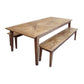 LENNON RUSTIC PROVINCIAL RECYCLED ELM PARQUETRY TOP DINING TABLE RECTANGULAR 220 CM - MyChocolateWood