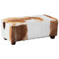 LENNOX GOAT HIDE UPHOLSTERED MAHOGANY TIMBER LARGE OTTOMAN - MyChocolateWood