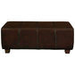 LENNOX UPHOLSTERED LEATHER MAHOGANY TIMBER LARGE OTTOMAN - MyChocolateWood