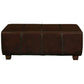 Lennox Large Ottoman in Leather on a Solid Mahogany Frame - Chocolate Wood