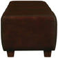 LENNOX UPHOLSTERED LEATHER MAHOGANY TIMBER LARGE OTTOMAN - MyChocolateWood