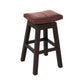 Lennox Upholstered Leather Swivel Bar Stool in Chocolate - Chocolate Wood