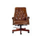 LEON AGED LEATHER OFFICE/DESK CHAIR ON CASTORS - MyChocolateWood