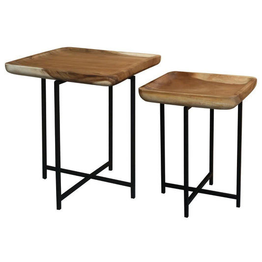 LEON TRAY/NEST OF TABLES 2 PIECE - MyChocolateWood