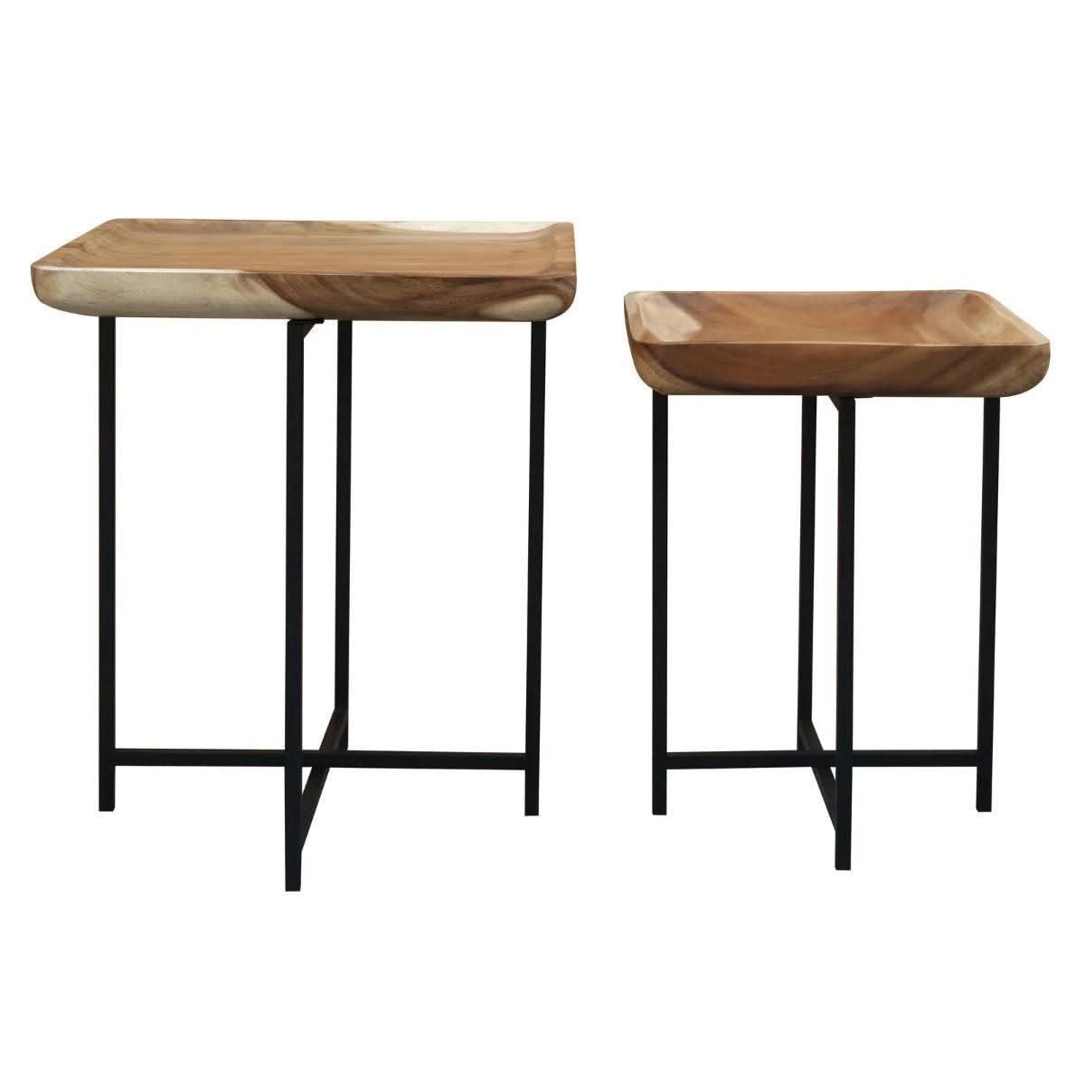 LEON TRAY/NEST OF TABLES 2 PIECE - MyChocolateWood