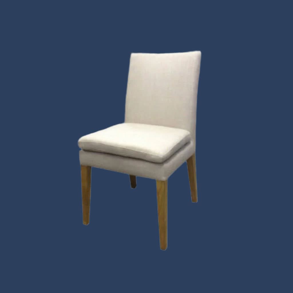 Leonardo Fabric Chair in Flaxeen - Chocolate Wood